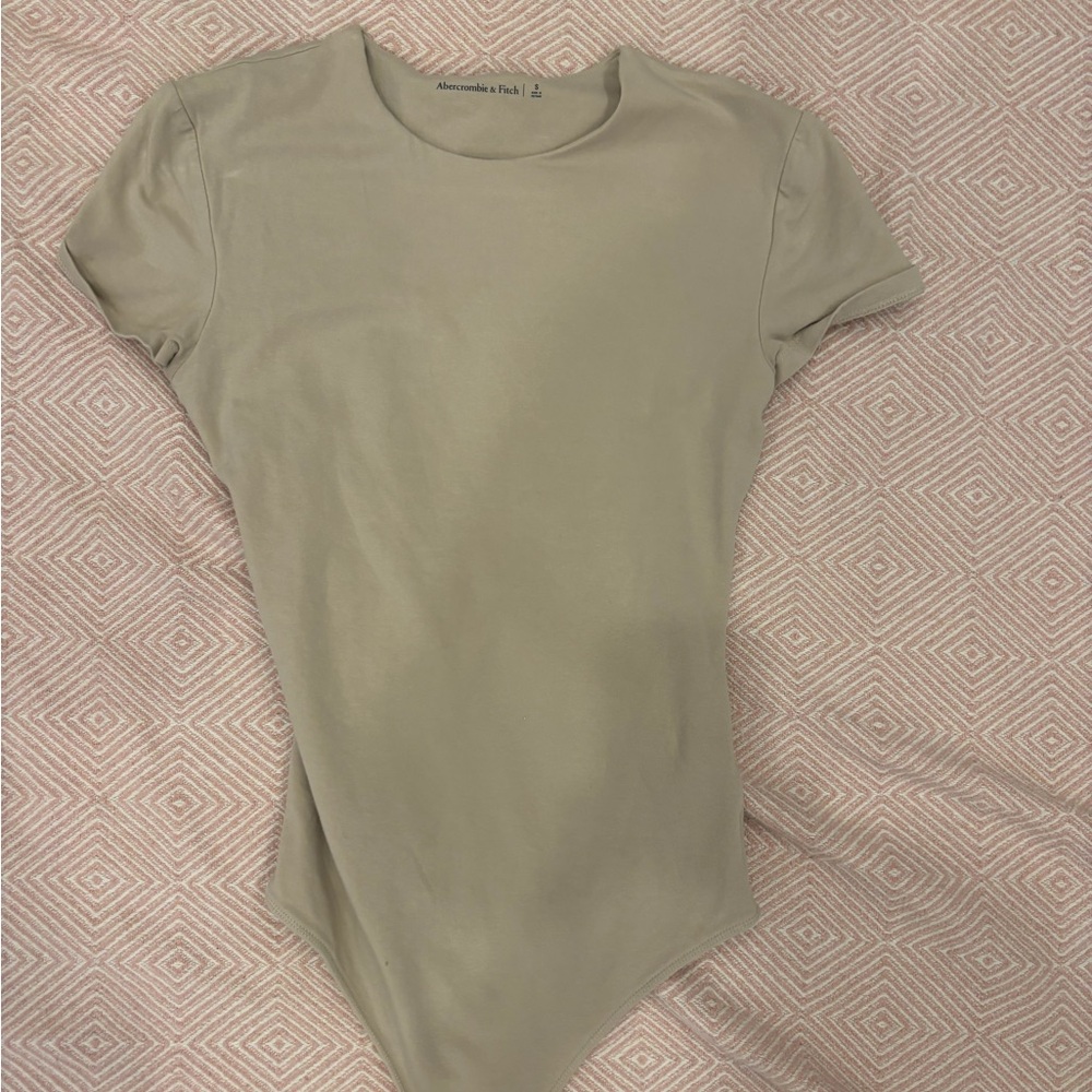 Abercrombie Tan Short Sleeve Bodysuit